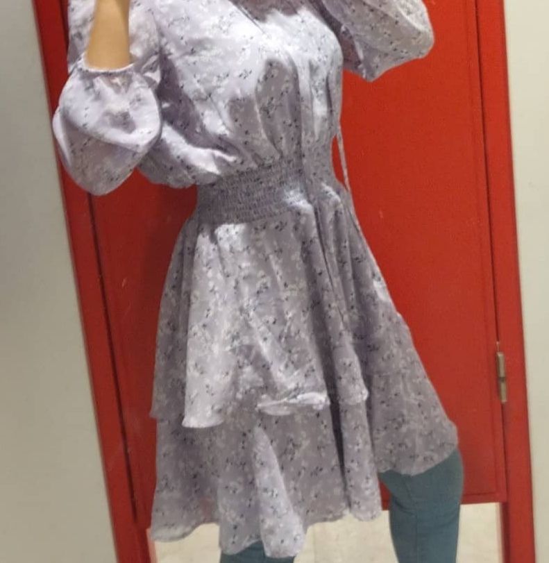 Pull été mauve fleurie 