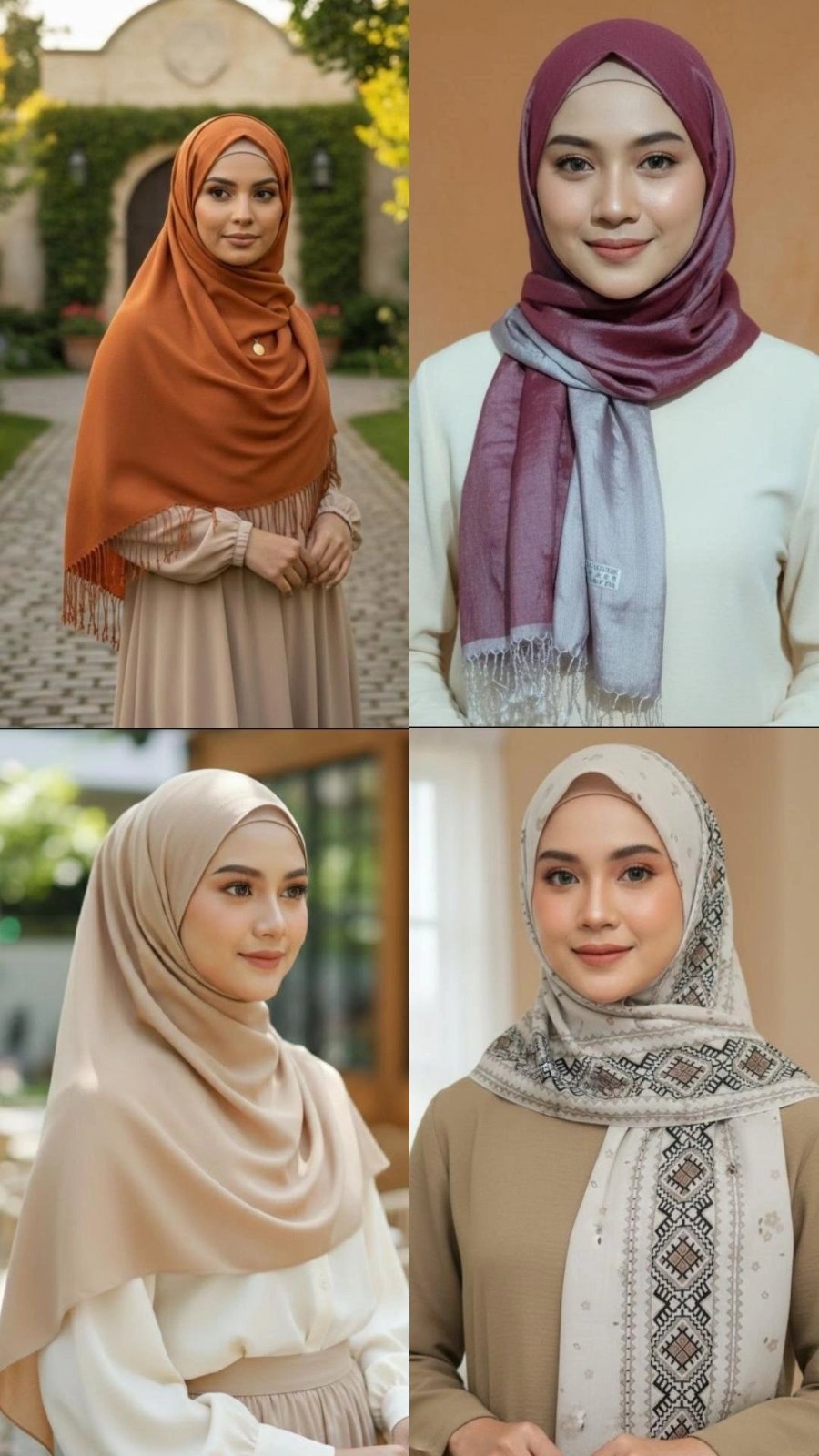 Lots de 4 foulard 