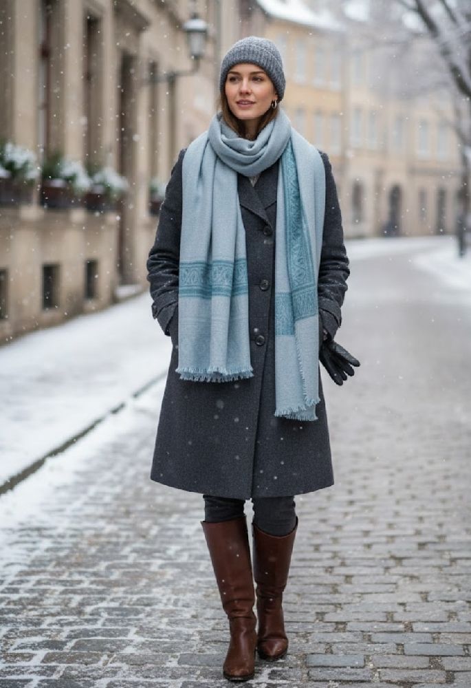 Écharpe rose gris 
