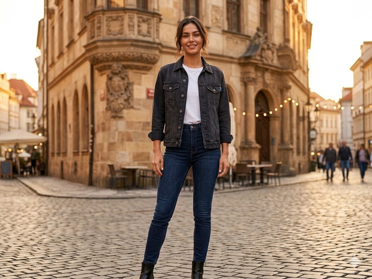 Veste jean gris Bershka 