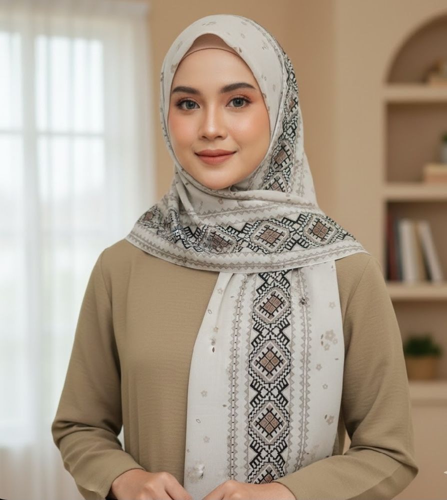 Foulard Beige fleurie 