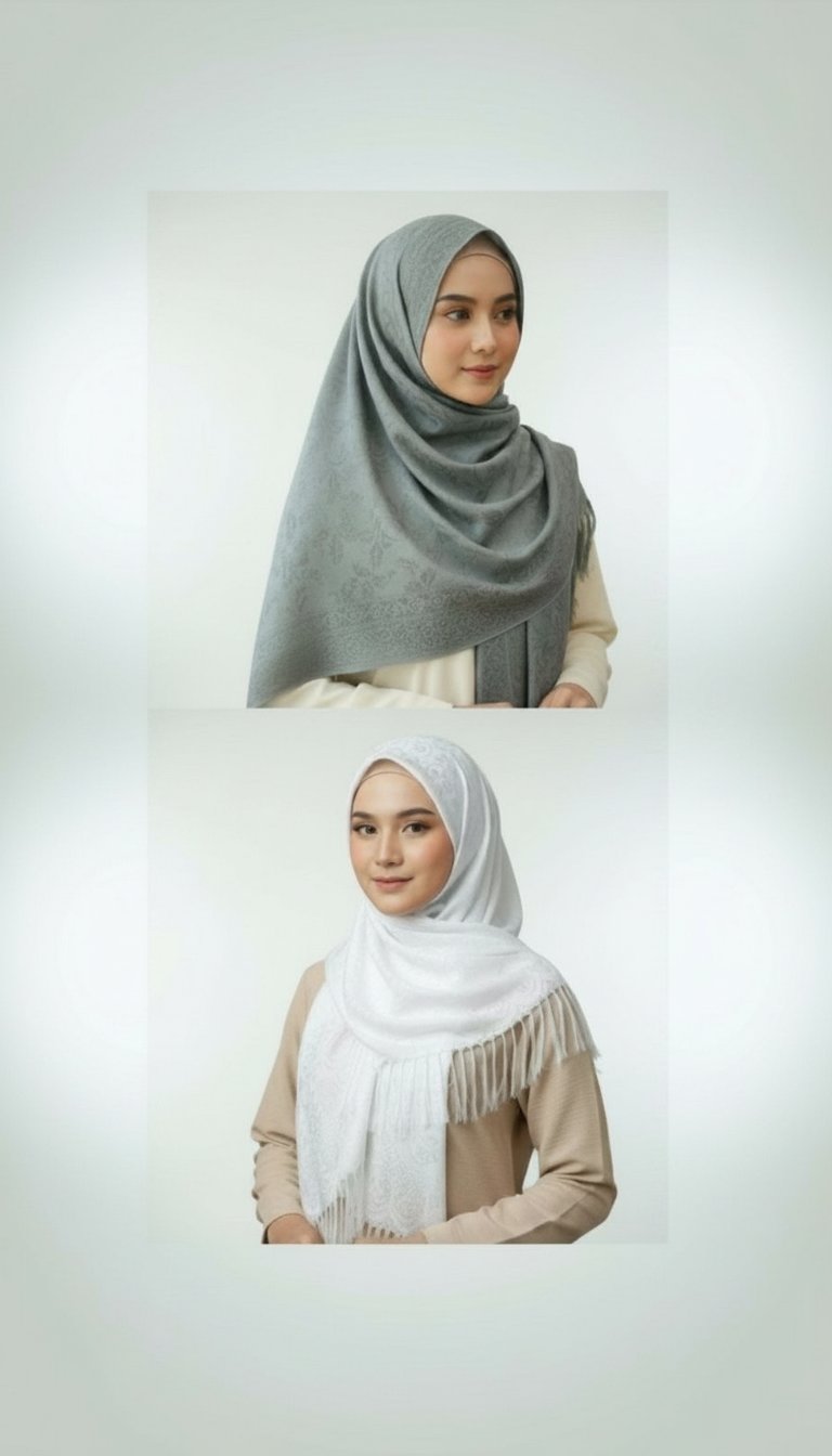Lots de deux foulard blanc et gris