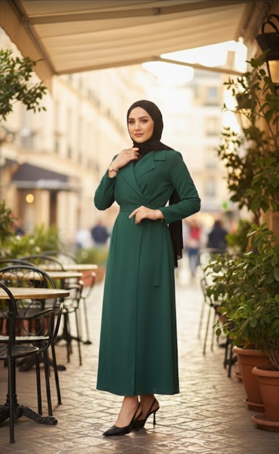 Robe vert croisé 