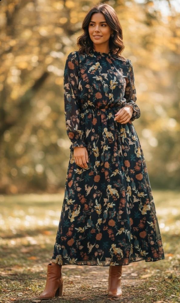 Robe fleurie noir 