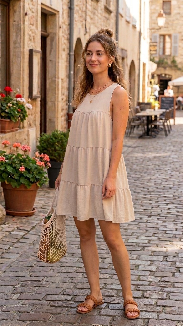 Robe beige primark france🌸💫