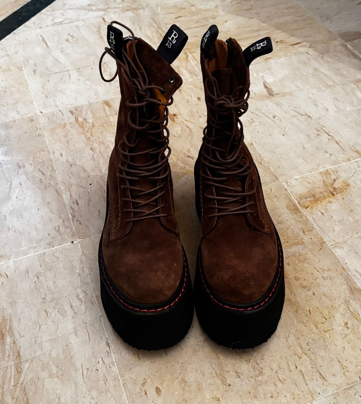 R13 suede combat boots