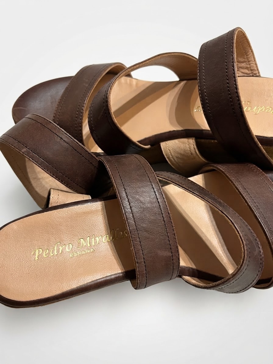 Sandales compensees cuir Pedro Miralles