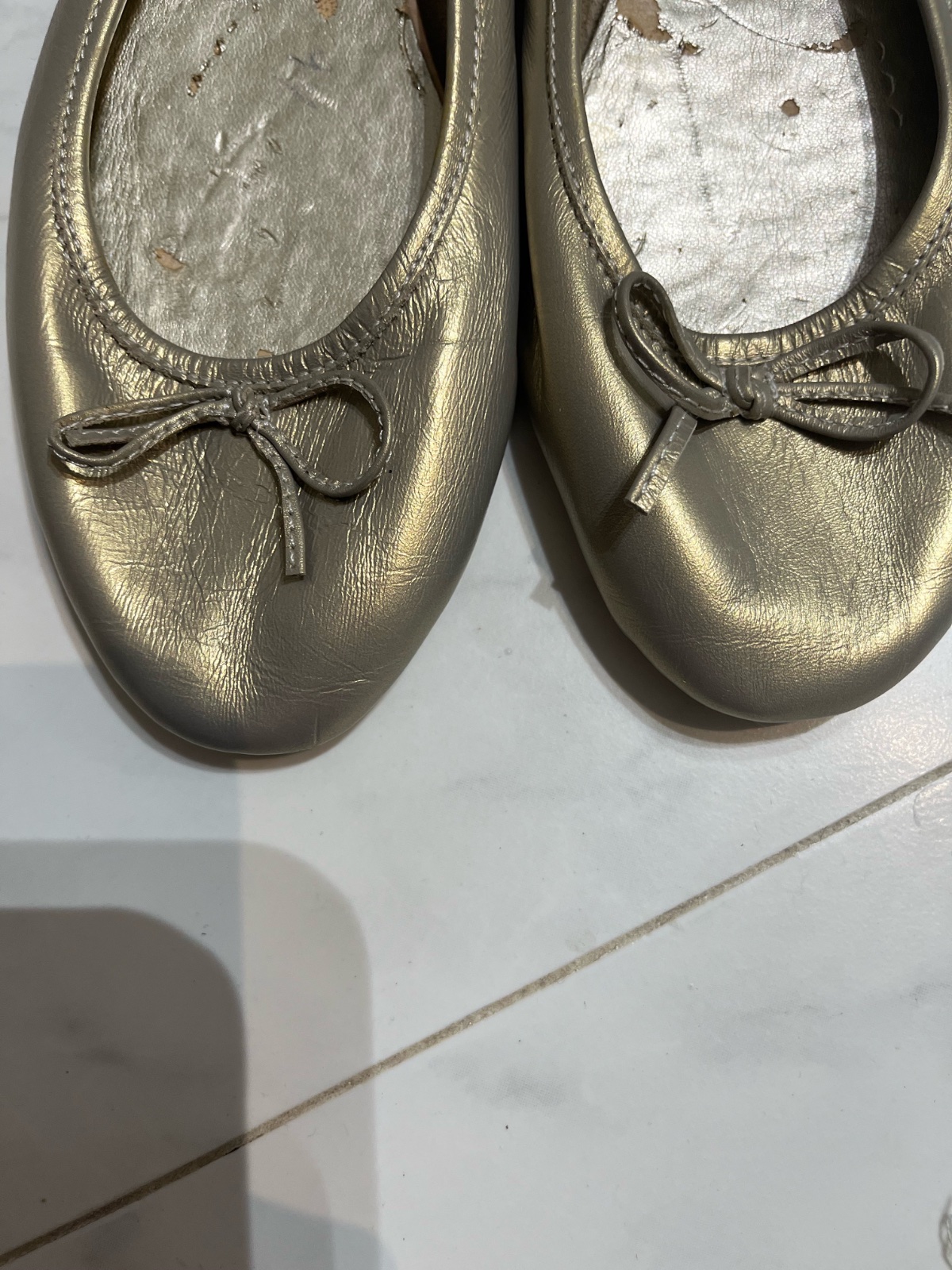 Ballerines cuir doré