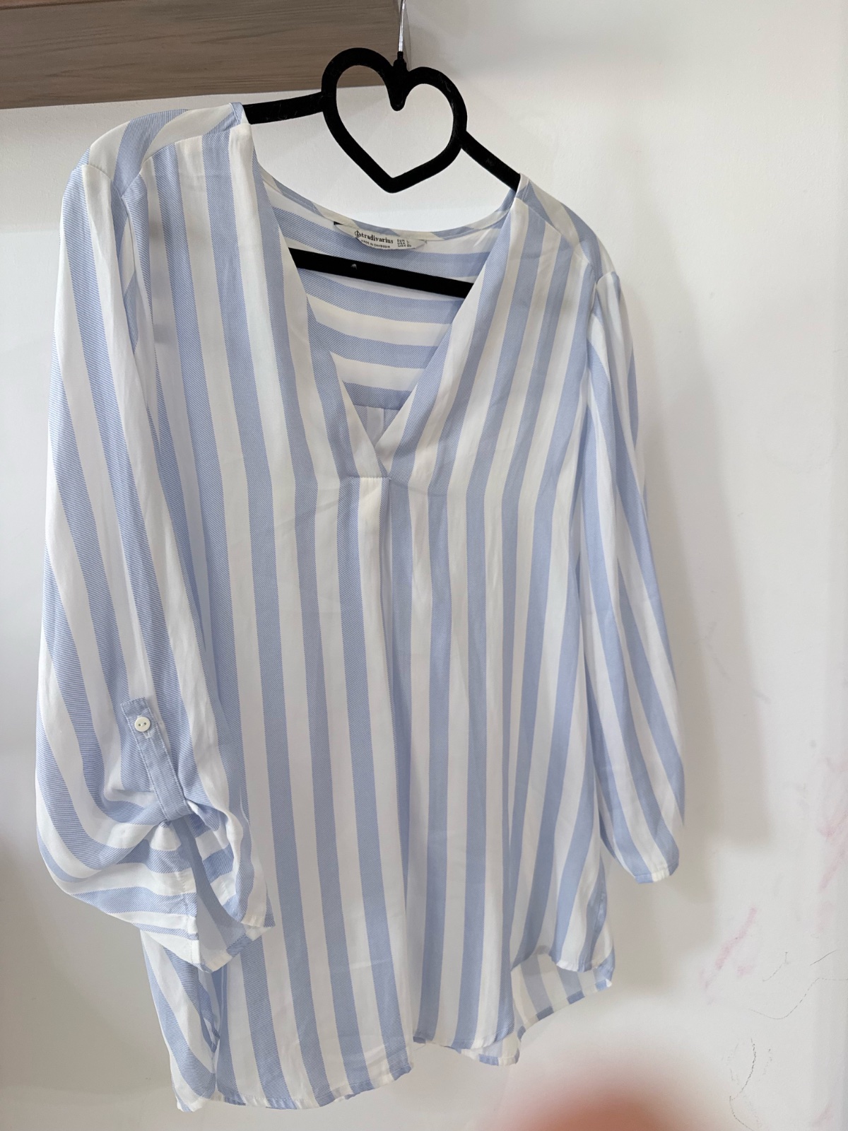 ✨ Blouse Stradivarius rayée bleu ciel & blanc ✨