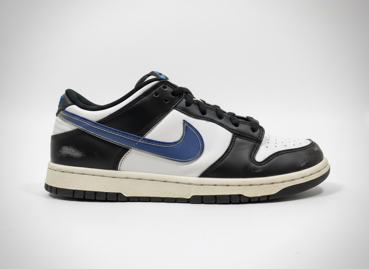 Nike Dunk Low "TPU Swoosh" (Black/White/Blue)