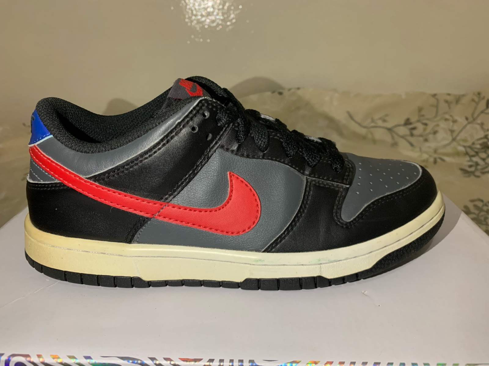 Nike Dunk Low Noir Gris Rouge Original Pointure 38D