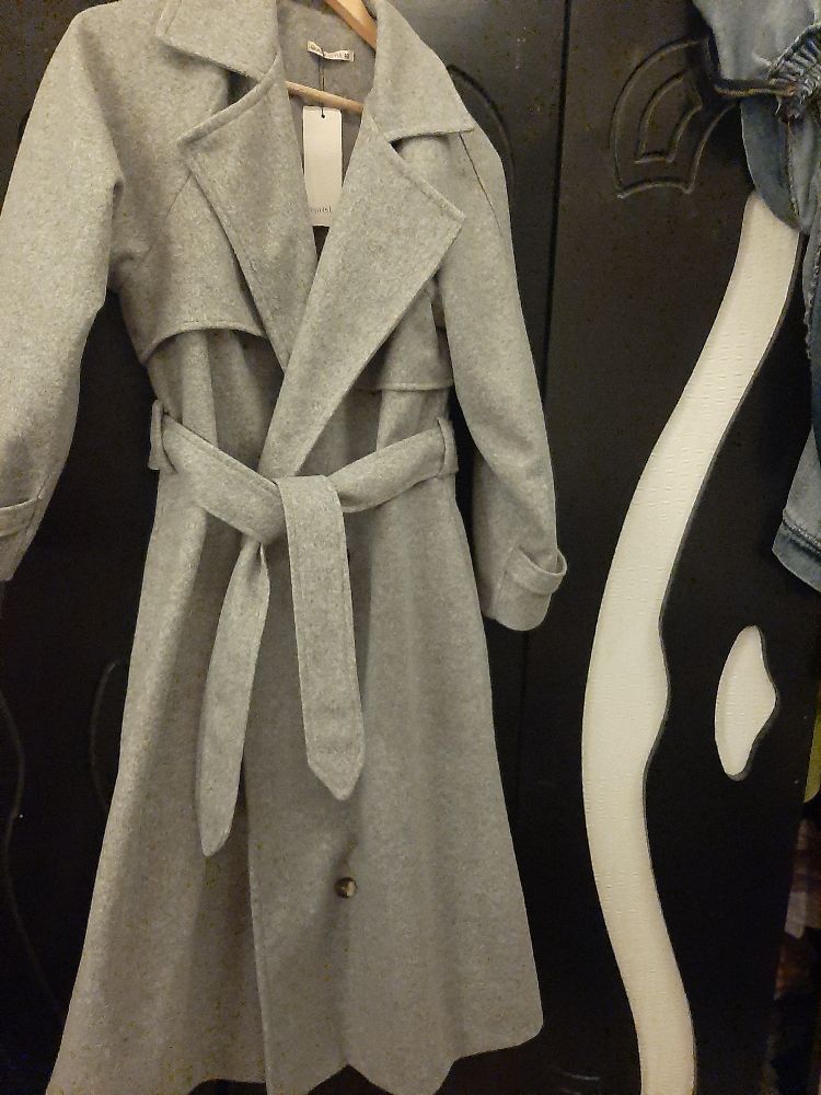 Manteau cachemire gris sport chic 