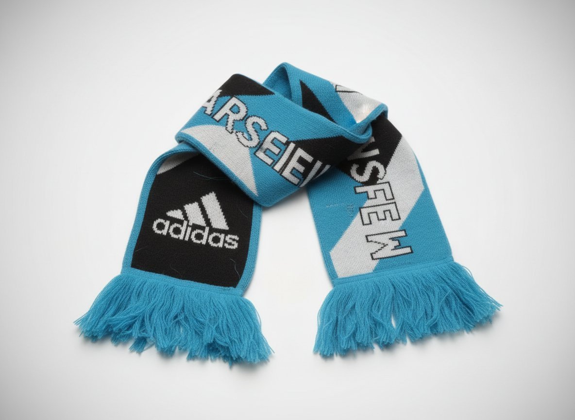 ADIDAS OLYMPIQUE DE MARSEILLE ECHARPE DE SUPPORTER TAILLE UNIQUE NEUF ET IMPORTÉ