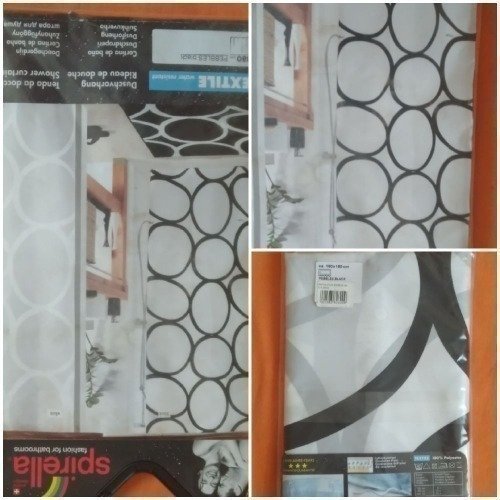 RIDEAU DE DOUCHE TEXTILE LAVABLE NEUF ET IMPORTÉ
