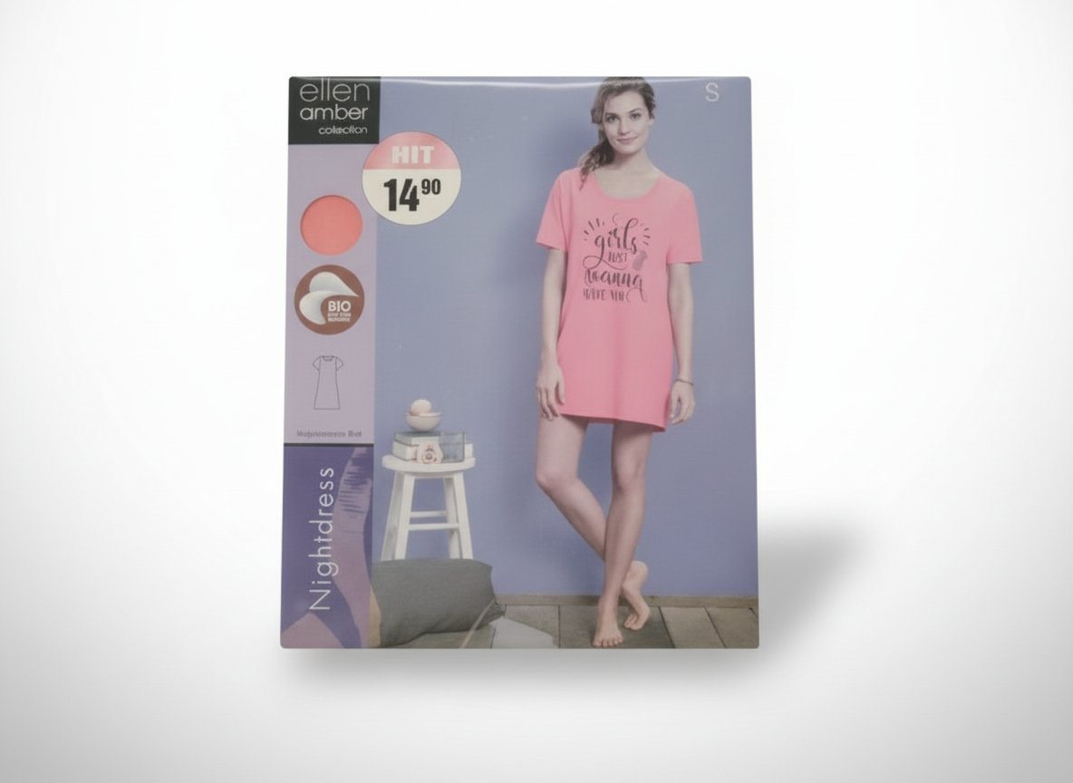 CHEMISE DE NUIT COURTE EN COTON BIO NEUF ET IMPORTÉ TAILLE S
