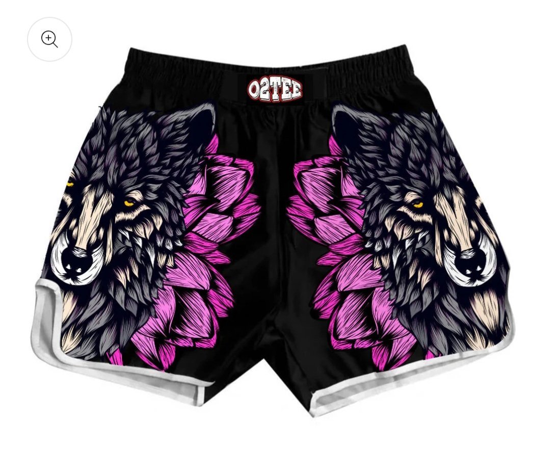 Short marque  02TEE<<MARS>> (Wolf skull Muay thai shorts 