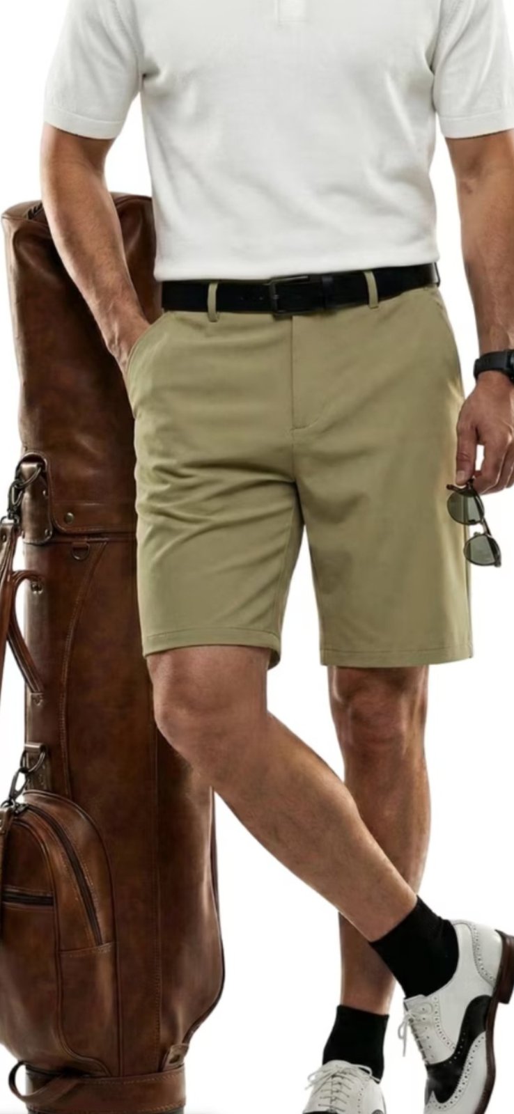 Short pour homme de couleur beige de haute qualité marque PGA.TouR parfaitement Authentique une ligne de vêtement de golf officielle 