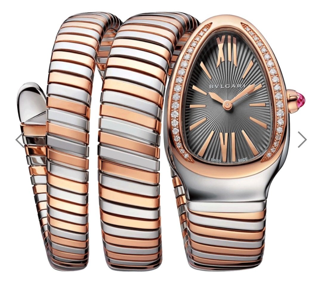 Montre style luxe inspiré de la marque Bulgari serpenti Tubogas  diamètre 6cm/6cm