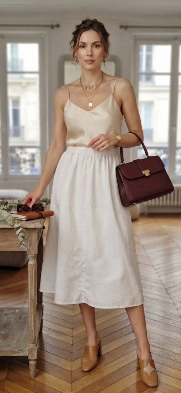 Jupe fluide à taille élastique présent une coupe. évasée classique  marque canadienne  joe Fresh parfaitement Authentique convient 40/42/44 longueur 82cm