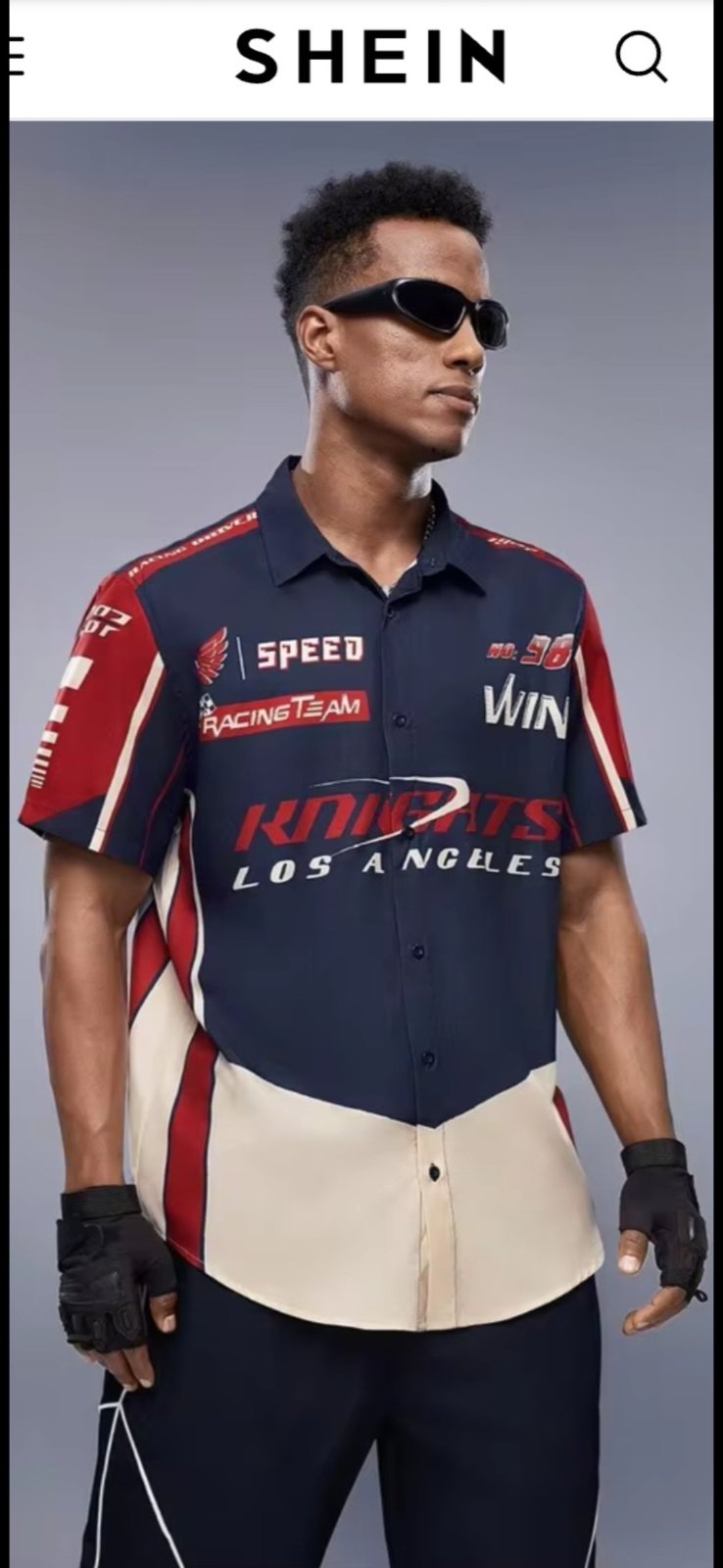 Chemise style sport Authentique avec l'inscription (KNGHTS LOS Angeles) marque SHEIN 