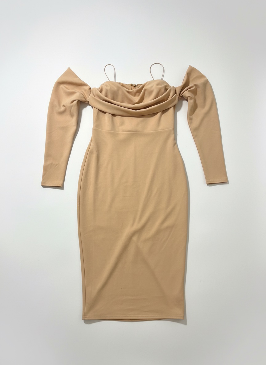 Robe Élégance Nude Drapée