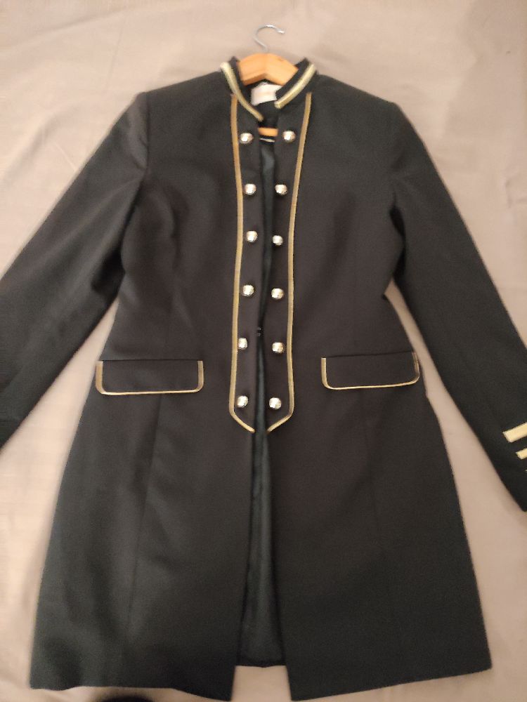 Long blazer avec motif dore
