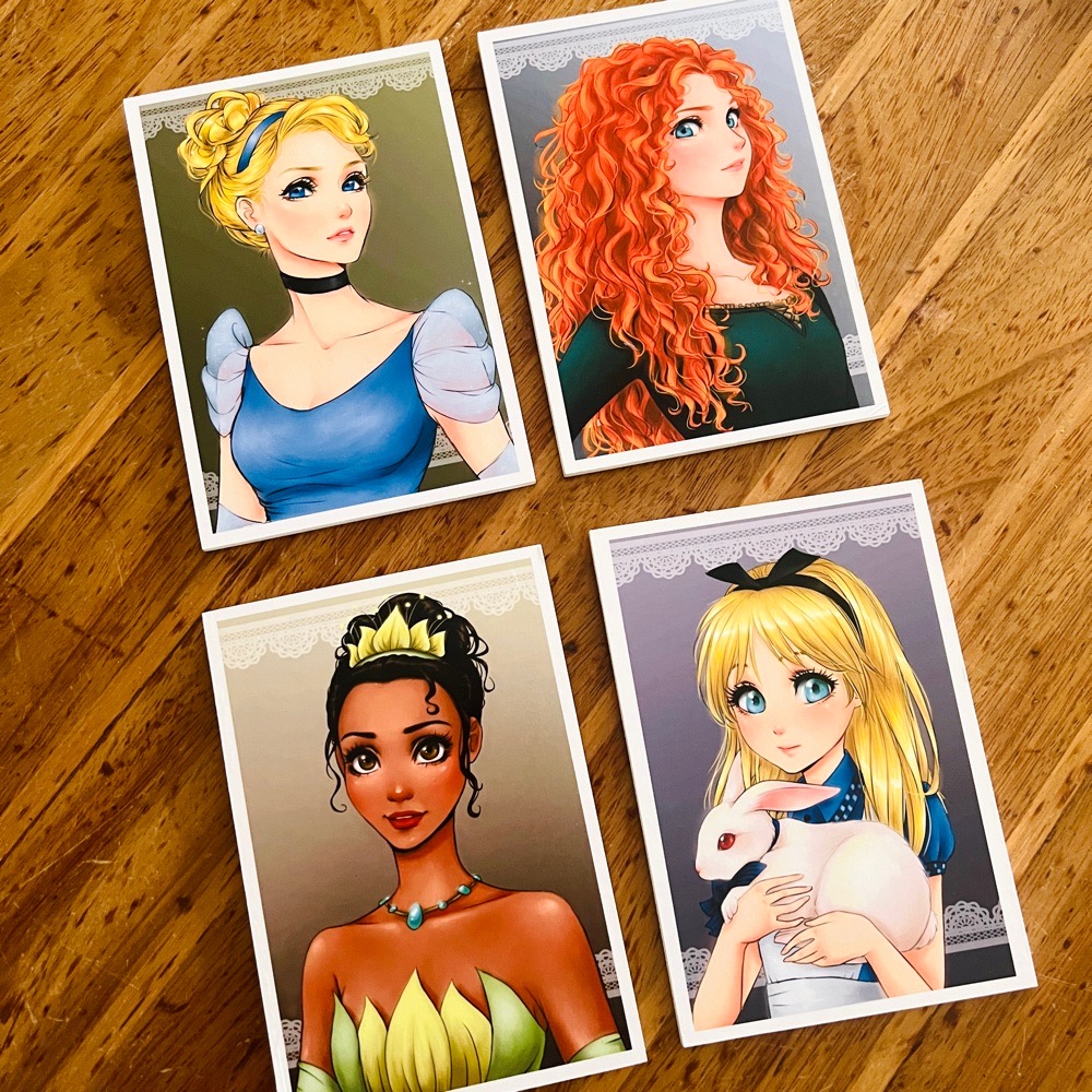 4 Tableaux Mdf Princesses
