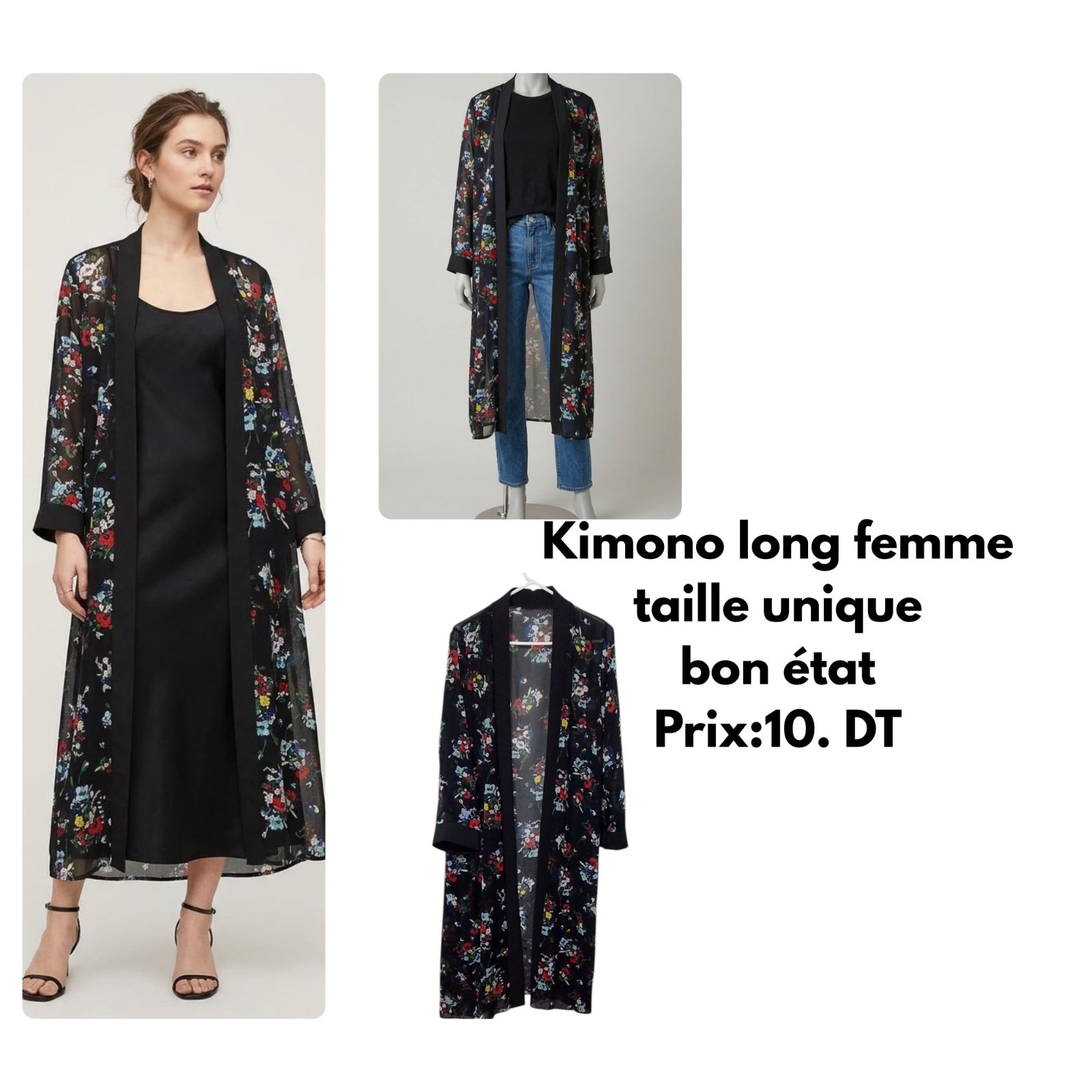 Kimono long femme – Taille unique