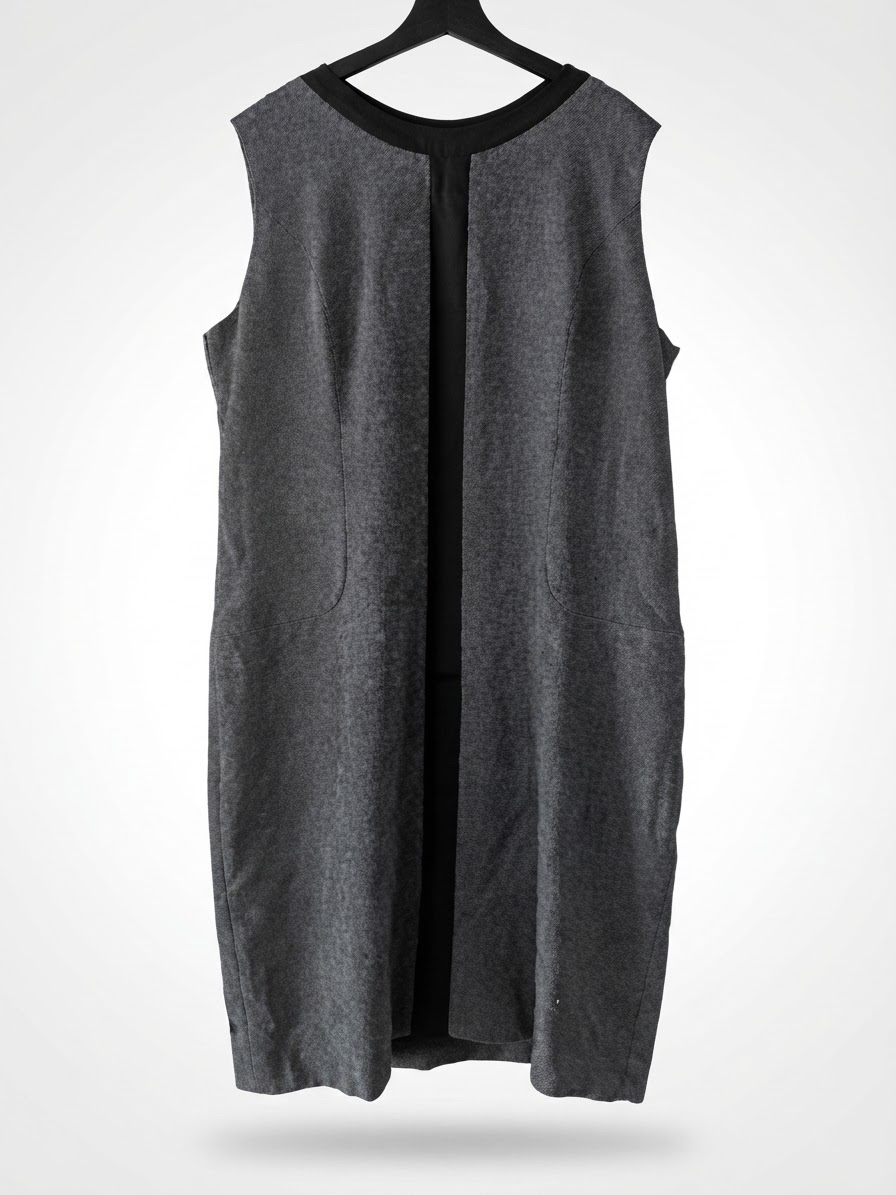 Robe sans manches en tweed gris