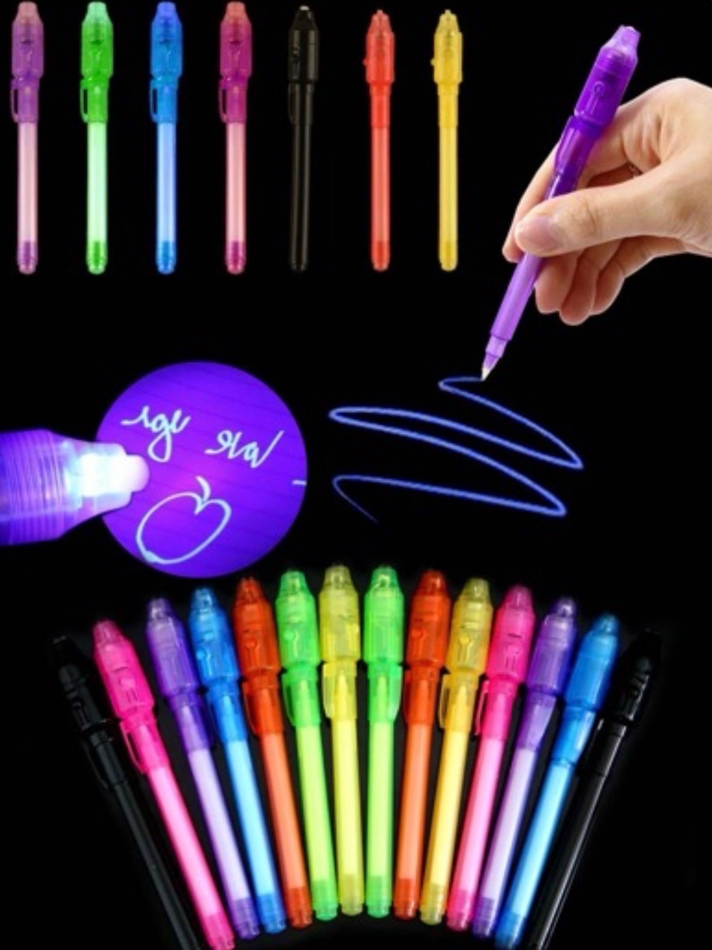 Stylo a encre invisible avec led 