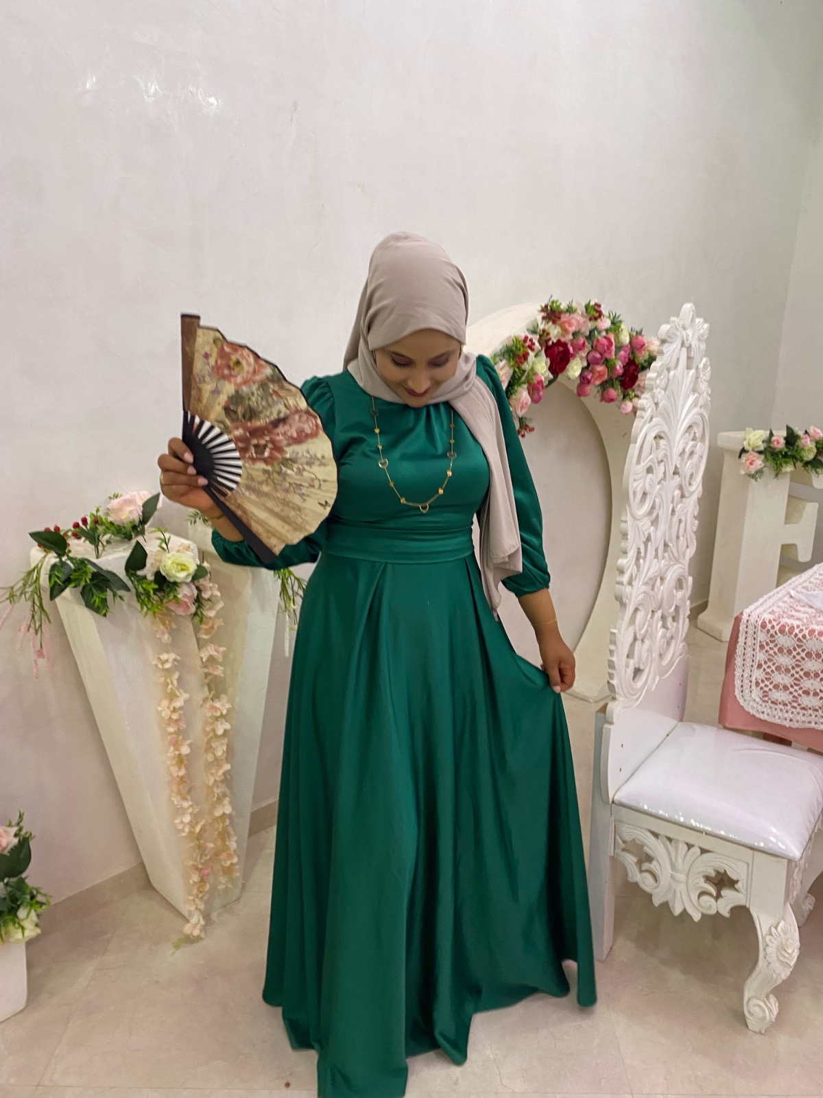 Robe vert tres chic porté une seule fois