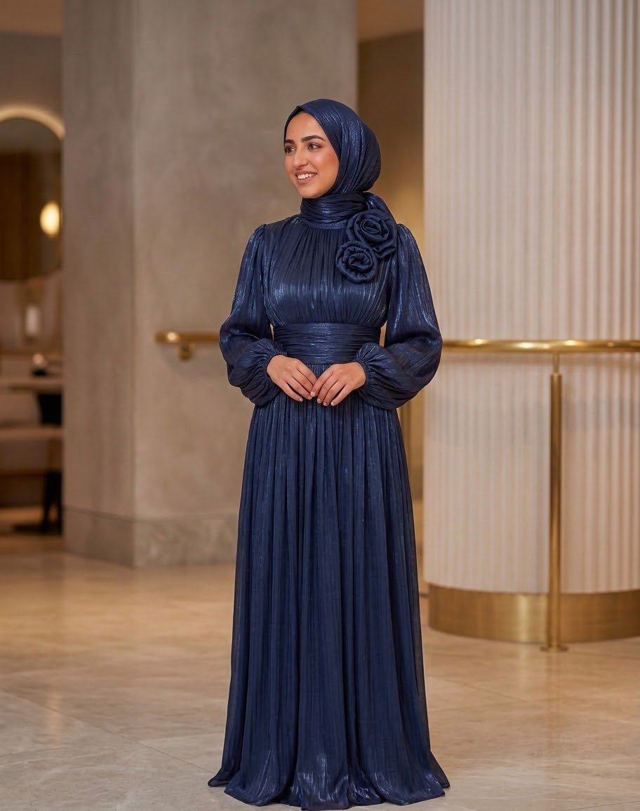 Robe soirée bleu marine 