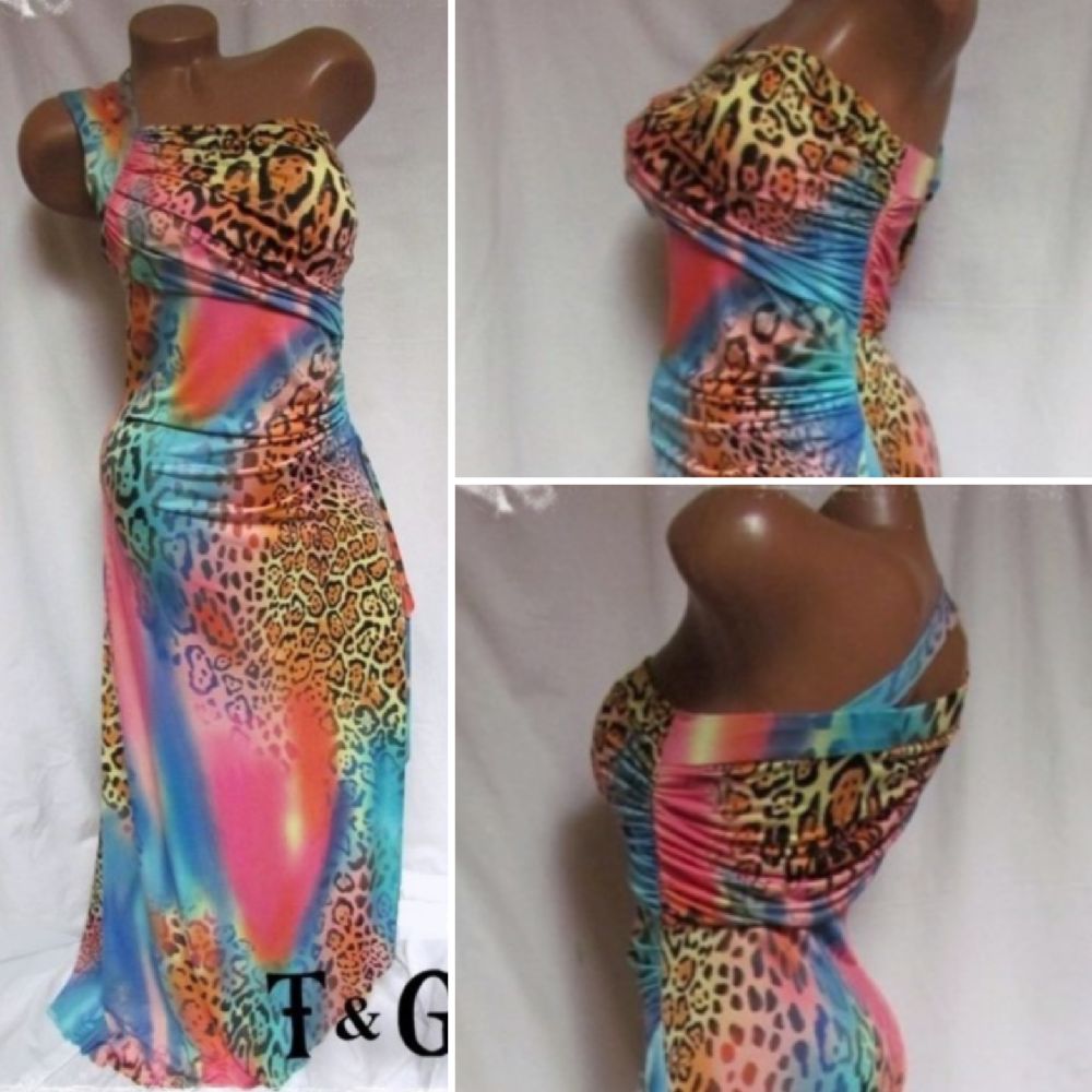 Robe rose tigré tissu fluide 