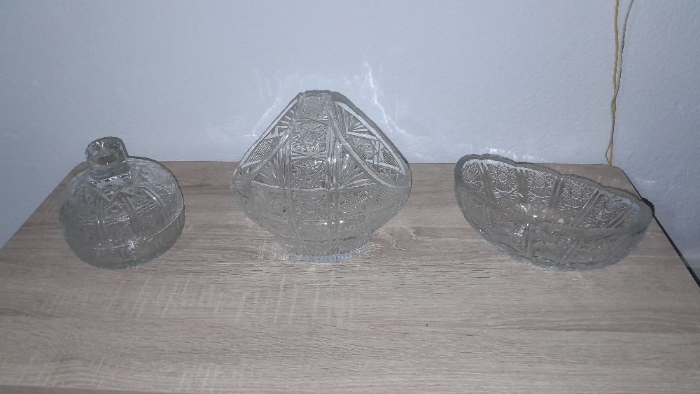 3 pièces décoratives vintage en cristal de Paşabahçe