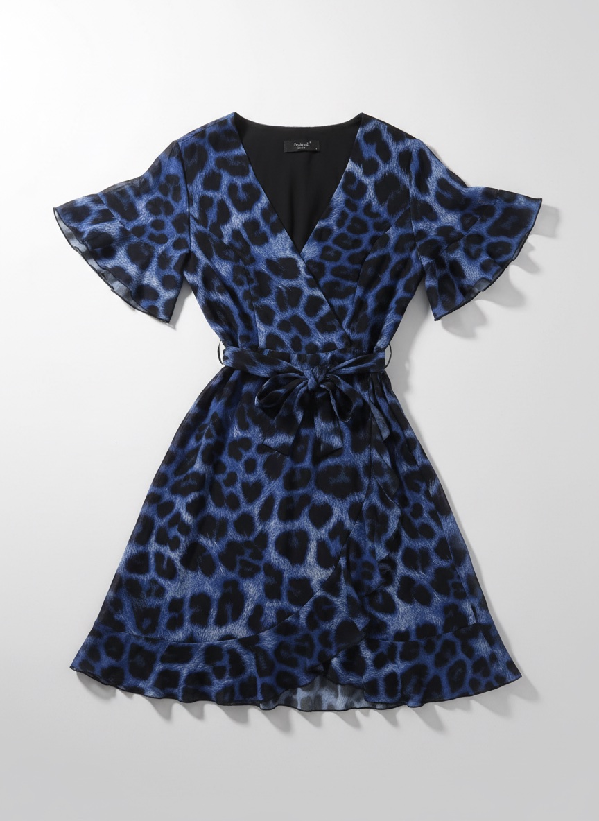 🐆✨ Robe tigrée bleue – Taille S ✨🐆
