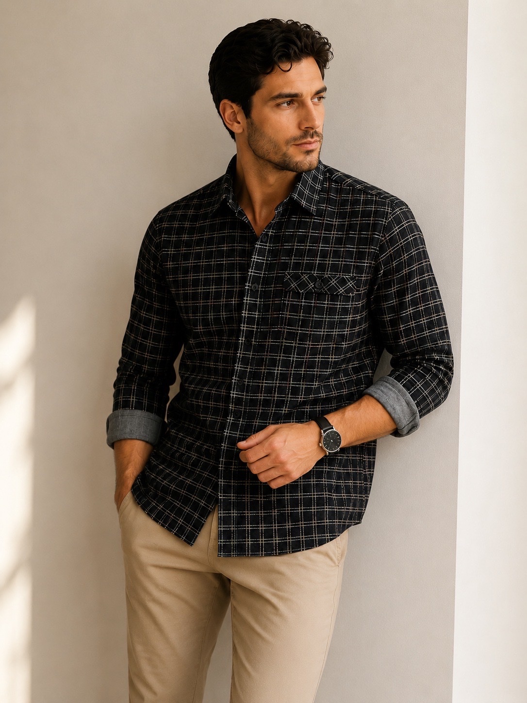 Chemise homme à carreaux