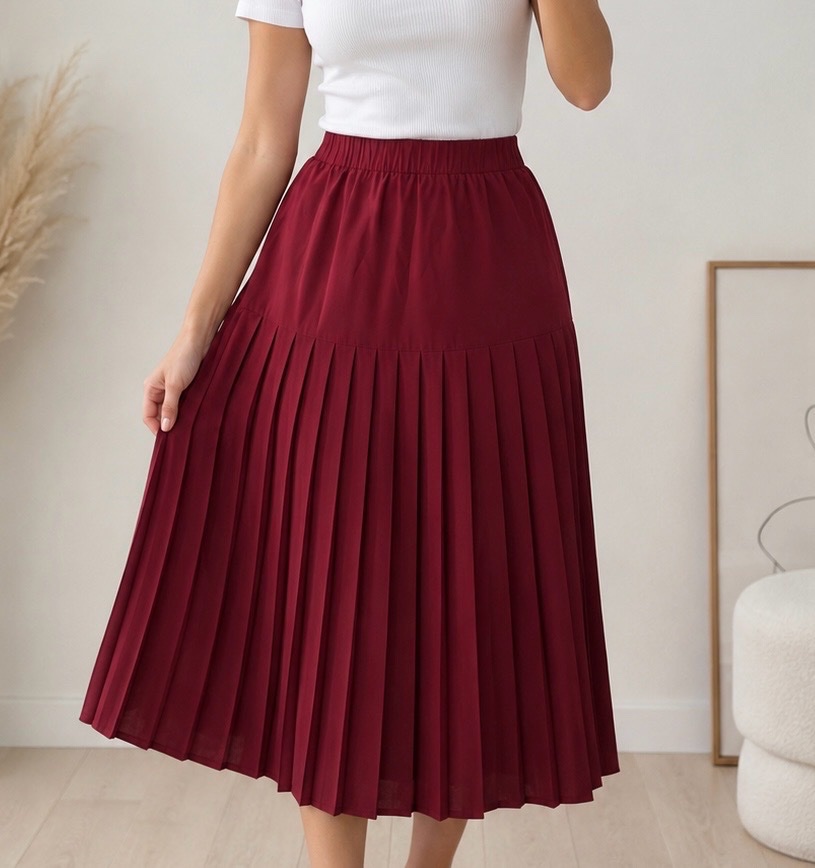 Jupe plissée bordeaux élégante intacte 😍