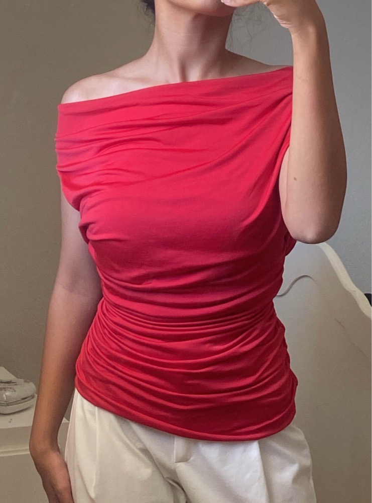 Red off the soulder top