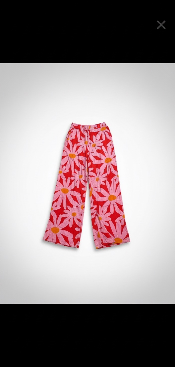 Pantalon large imprimé fleurs M