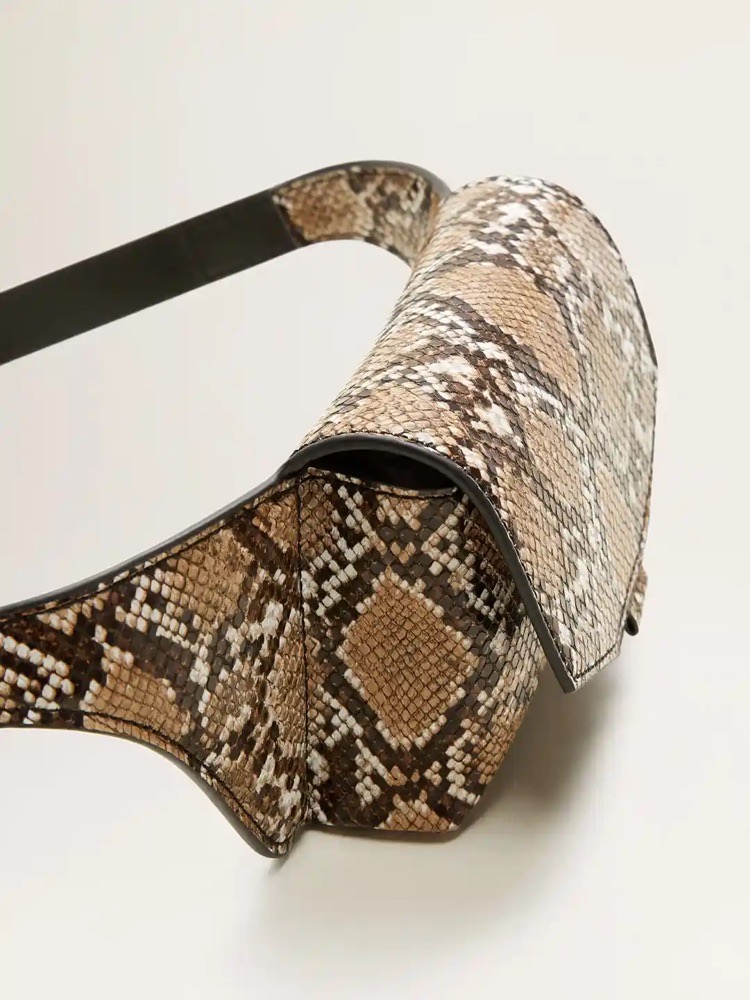 Mango Snake Print Belt Bag