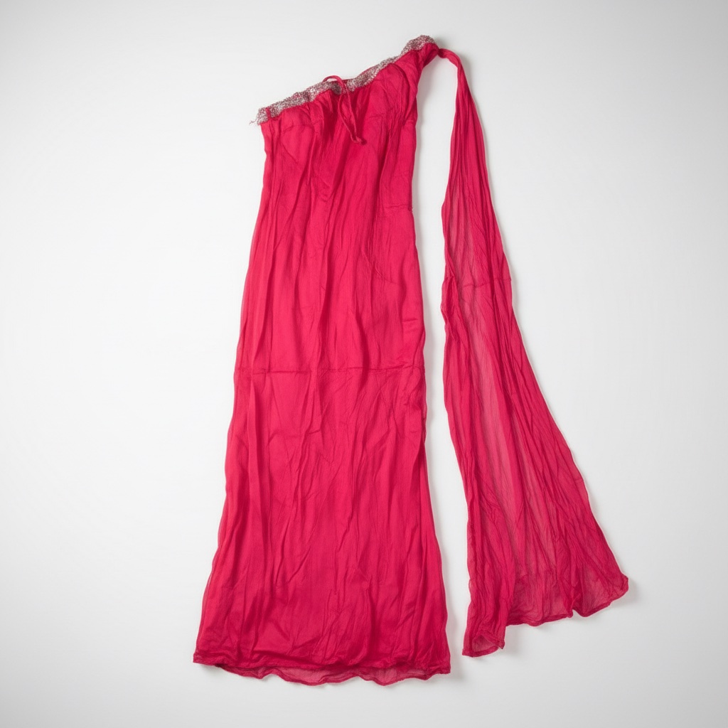 Robe longue rose fushia