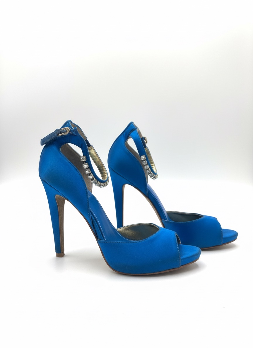 Sandales a talons bleu roi