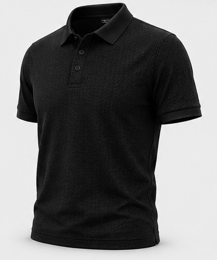 Polo noir élégant – Style moderne et confort premium