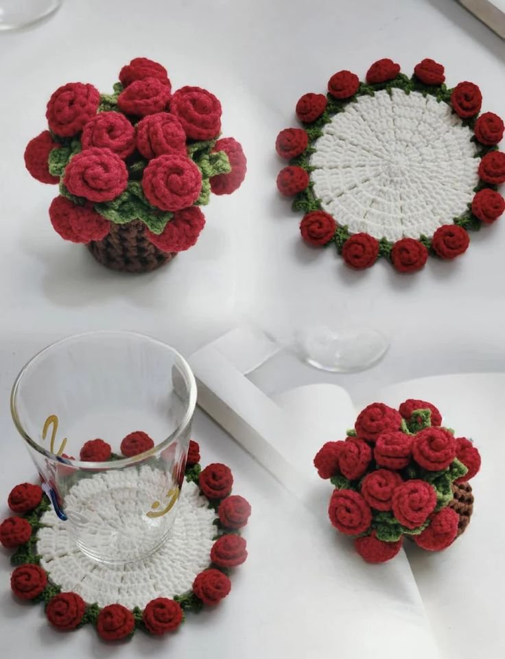 Flower coasters 
