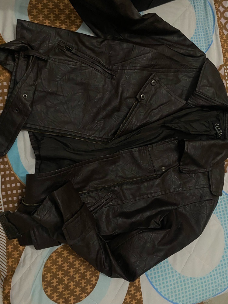 Veste cuir marron 