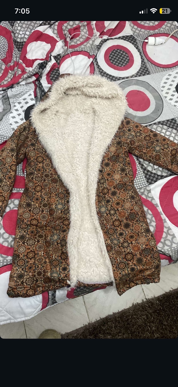 Manteau 3aloucha double face 