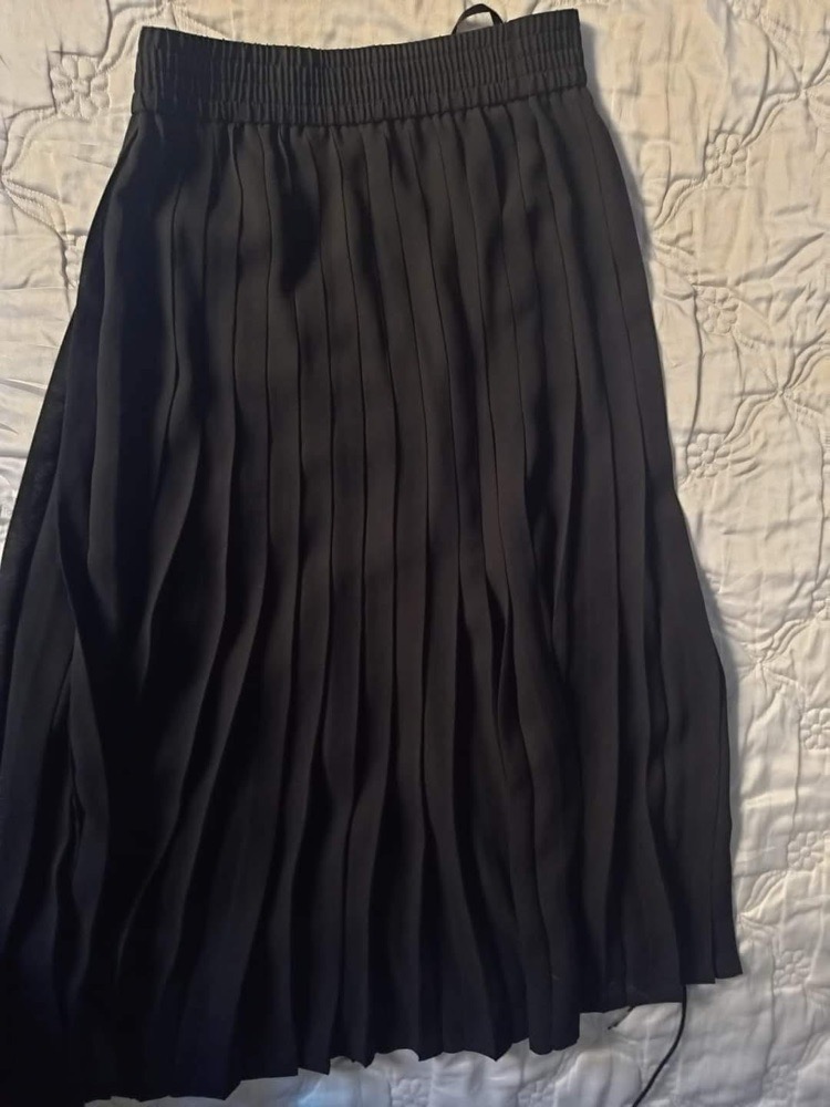 Jupe plissée noir longue 