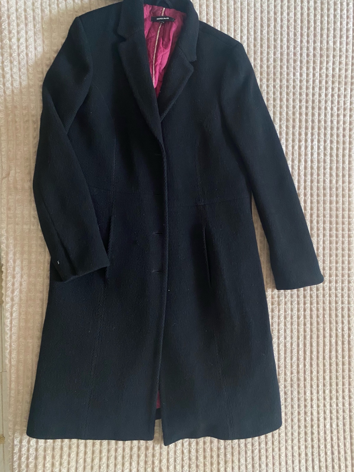 Tres joli Manteau cachemir long noir en tres bon etat taille 40 