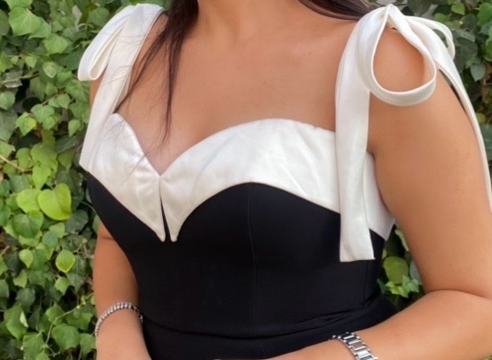 Robe soirée noir et boanc