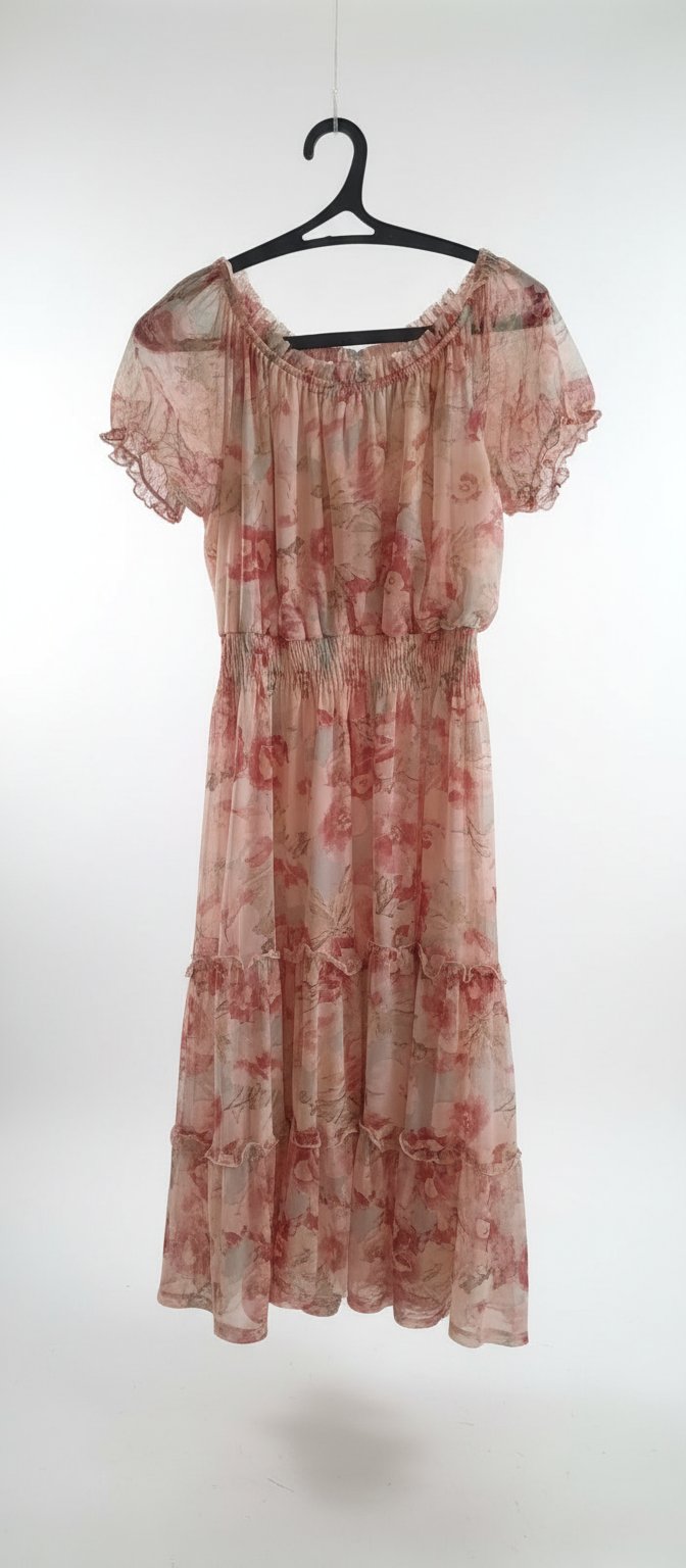 Robe rose fleurie 